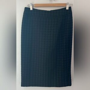 Vintage Joe Fresh Houndstooth Black pencil Skirt